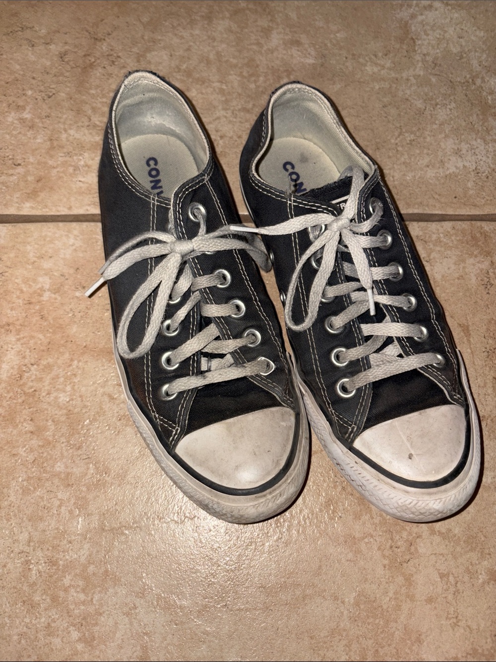 Converse Black and White Low-Top Canvas Sneakers - Picture 3 of 4